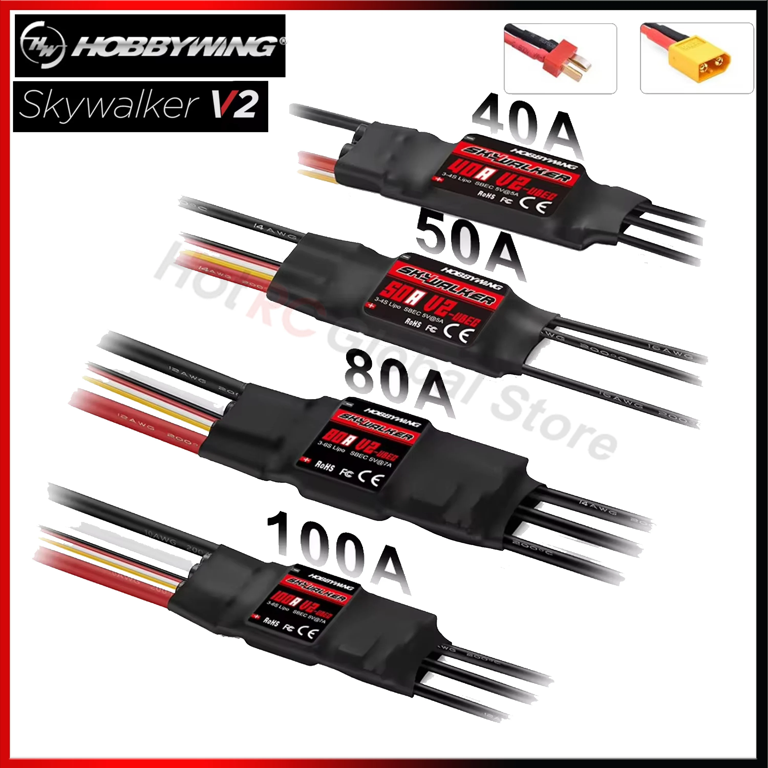 Fpv Drone Esc - HOBBYWING-Controlador de velocidade Skywalker Brushless ESC